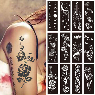 India Tatuaje Henna Arte Corporal Pintura Autoadhesiva Tatuaje Plantilla Hueca +