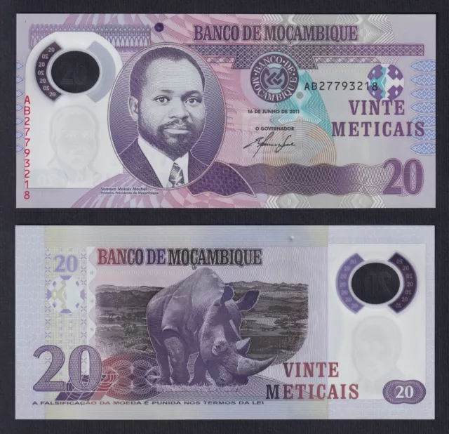 Banconota Mozambico 20 meticais 2011 P.-149a FDS/UNC  C-08
