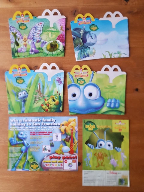 DISNEY / PIXAR BUGS LIFE McDonald's (D) Meal boxes, tray liner and ...
