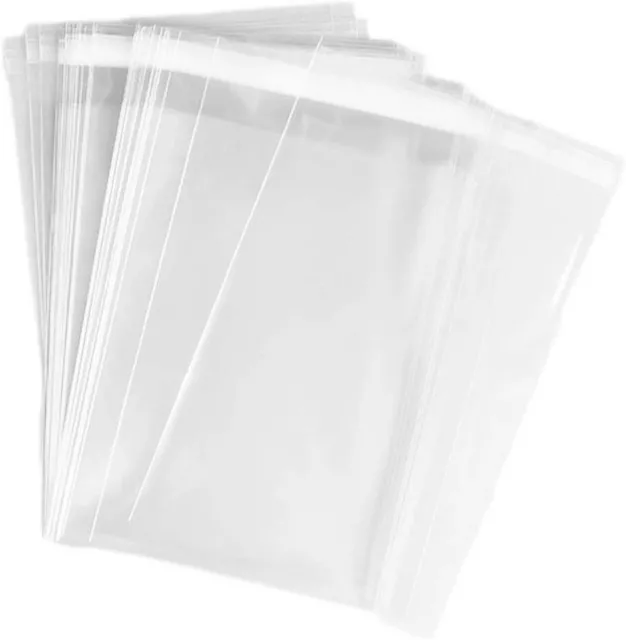 Clear Self Seal Cello OPP Bags Cellophane Resealable Plastic Bags A4 A3 Size OPP 2