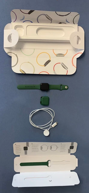 Apple Watch Series 7 41mm Aluminiumgehäuse-Grün mit Sportarmband in Clover (GPS