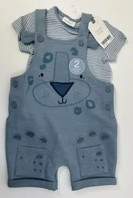 Next Baby Boy Dungaree 2 Piece Set with Bodysuit Blue Up to 3 Months