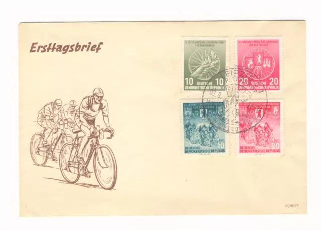 DDR-Ganzsache Ersttagsbriefumschlag mit 4 Marken (Mi.-Nr. 470-71 und 521-22) ...