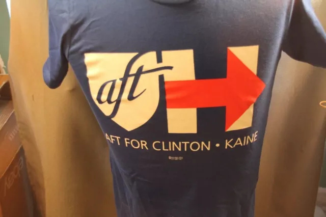 NWT Hillary Clinton T-shirt 2016 Election AFT Teacher Education Union Democrat S