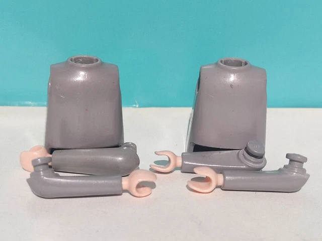 Lot De 5 Paires De Bras PLAYMOBIL - Gris Avec Main Rose - Occasion