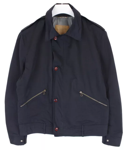 Hugo Boss Veste Homme XL Col Polo Demi Doublé Fermeture Éclair Poches Bleu