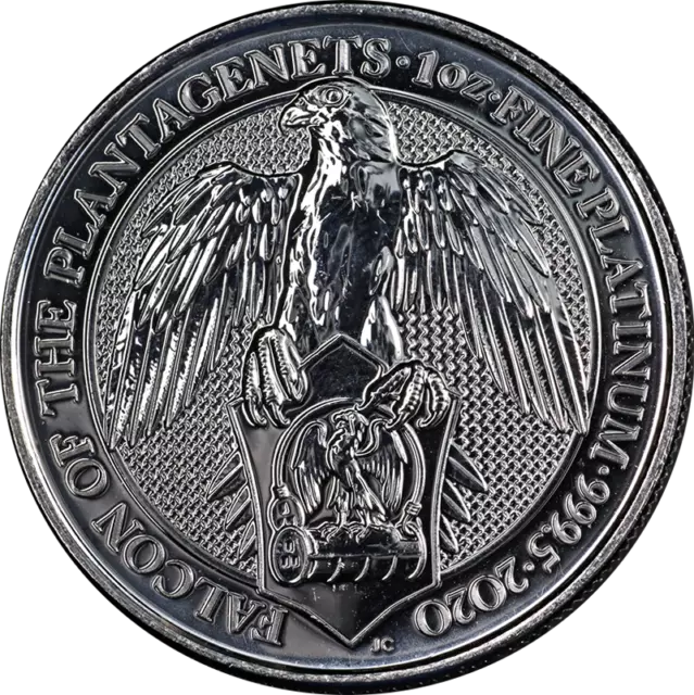 2020 Great Britain 1 oz Platinum Queen's Beasts - Falcon of Plantag. - BU STOCK