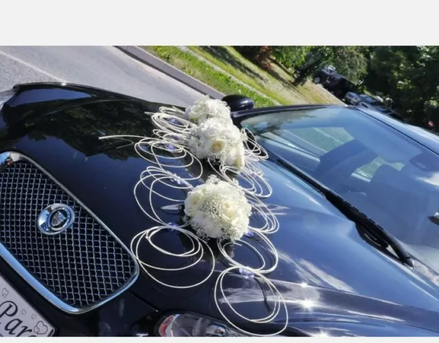UNIQUE WEDDING CAR Decoration Kit set White hearts & roses FREE door  ribbons £39.82 - PicClick UK