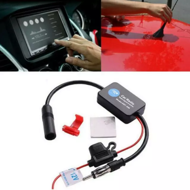 Car Auto Stereo FM&AM Radio Signal Antenna Aerial Signal Booster Amp Q2U5 K7N2 2