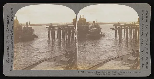 Panama Panama Bay showing Pacific entrance to Panama Canal, Balboa - Old Photo