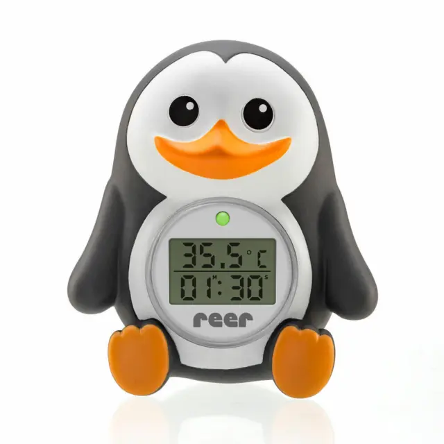 reer MyHappyPingu Badethermometer 2in1 Digitales Thermometer Raumthermometer