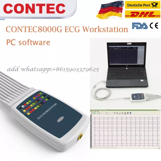 Système de poste de travail ECG, machine EKG basée sur PC au repos à 12 lignes