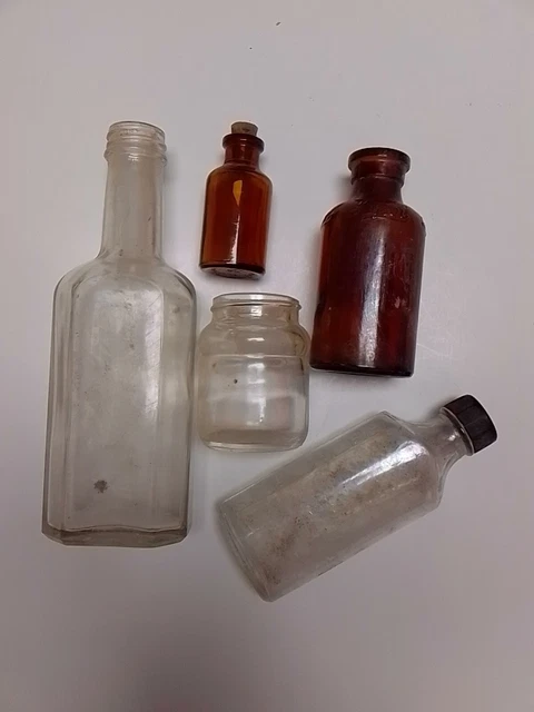 Vintage Bottle Glass Lot Lysol Owen H-272 1759866 Ink Franklin as-is