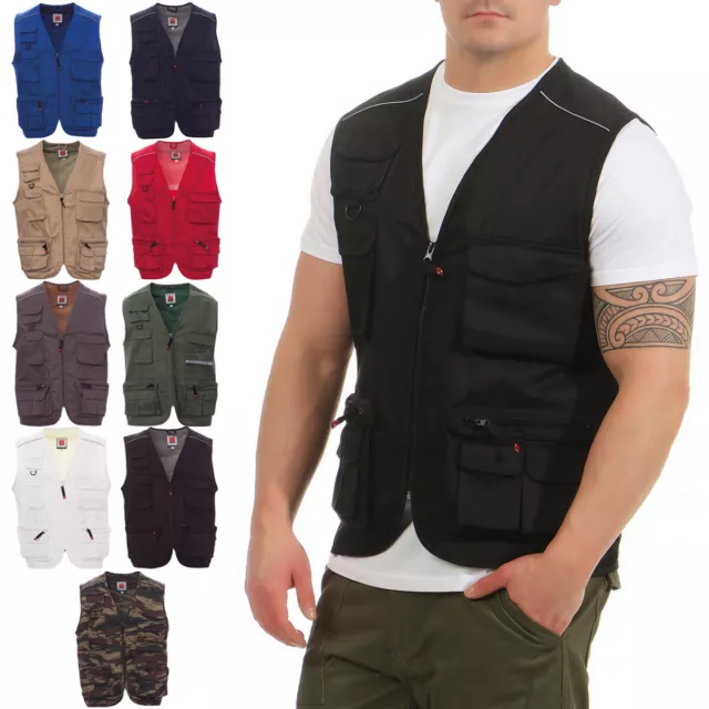 Wrangler Herren Arbeitsweste Aus Entenstoff – Strapazierfähig Mit Maßband & Vielen Taschen