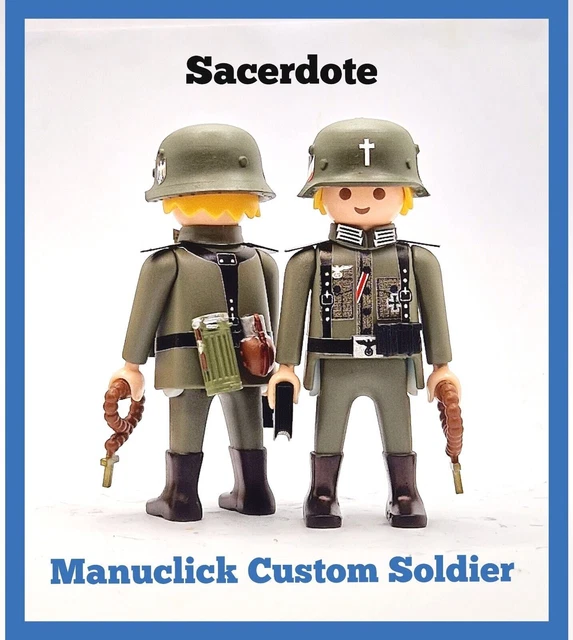 PLAYMOBIL CUSTOM SOLDAT 250Ème Div.Inf. (Division Bleue 1941-1943) Ref