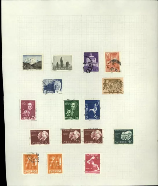 Sweden 1966 Album Page Of Stamps #V31113