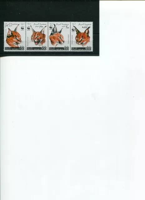 1998 WWF SOMALIA Caracal 4V strip MNH POST FREE