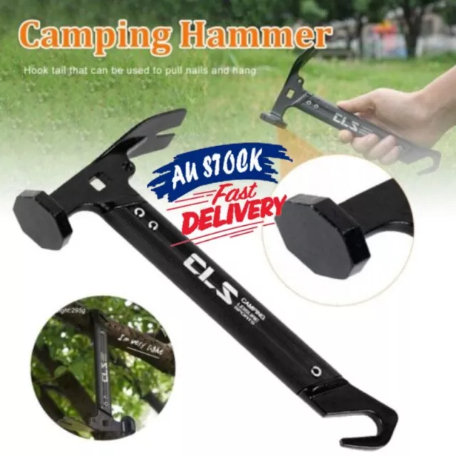 Camping Tent Peg Nail Stakes Extractor Puller Ground Hook Lifter Remover Hammer