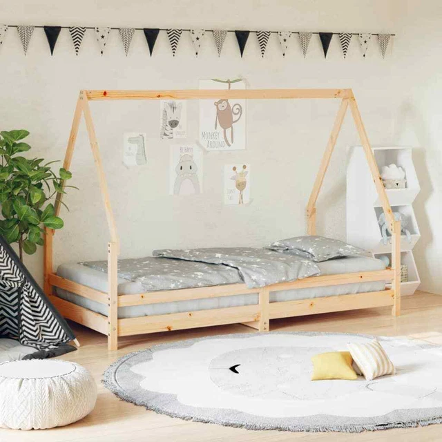 Giroletto per Bambini 90x190 cm in Legno Massello di Pino vidaXL