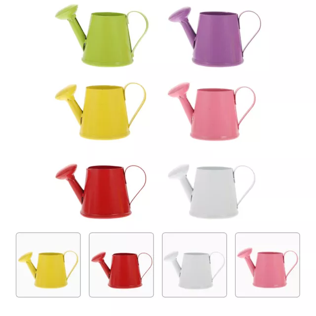 6pcs Mini Watering Kettle Tin Flower Maker for Home Decor and Gardening-BE
