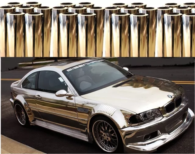 CHROM AUTO FOLIE Glanz Autofolie Selbstklebende Gold Silber Klebefolie  wrapp EUR 13,30 - PicClick DE