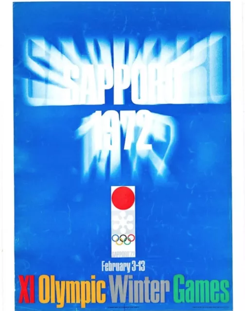 SAPPORO 1972 WINTER OLYMPICS Japanese B1 poster 29x41 LINEN BACKED