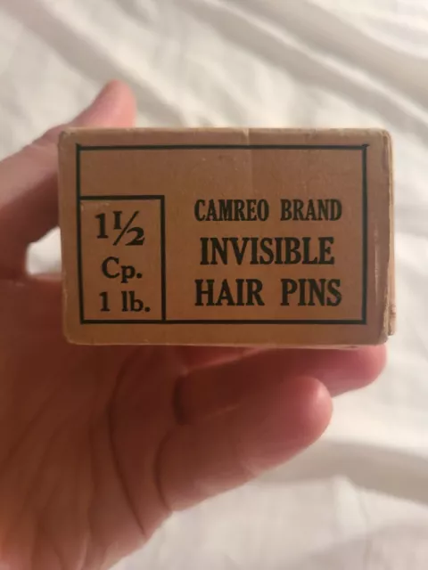 CAMREO Invisible Black Hair Pins 1lb Box NOS new Old Stock Vintage Derby CT 40s