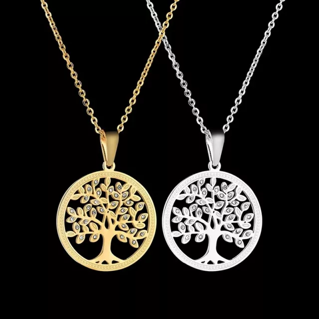 Collana Donna in acciaio - pendente con "Albero della Vita" - idea regalo