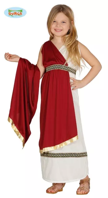 Costume Senatrice Romana Carnevale Bambina Vestito Imperatrice Roma Antica