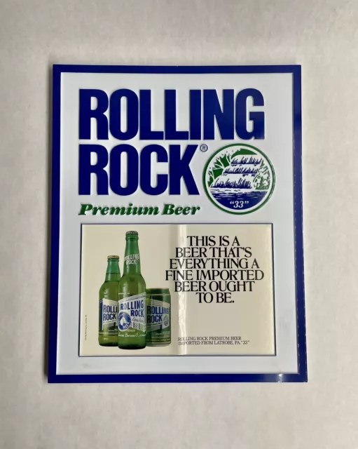 Rolling Rock Extra Pale Premium Beer Plastic Sign 15 x 12” Latrobe Brewing Co PA