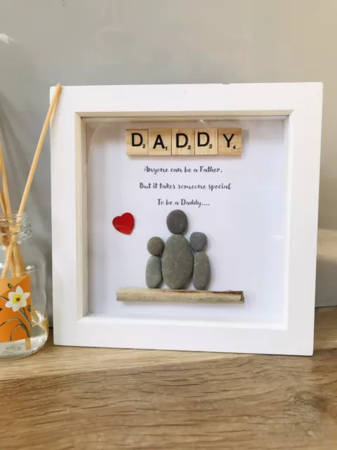 Fathers Day Pebble Frame, Daddy Gifts, Personalised Fathers Day Gift, 3