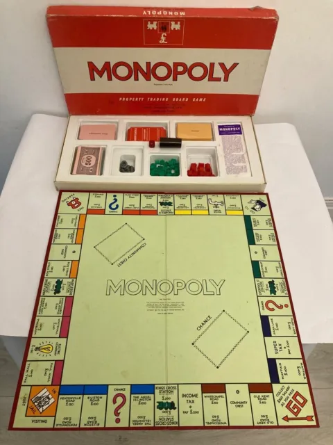 Vintage Monopoly Board Game 1961 Original Classic Red Box