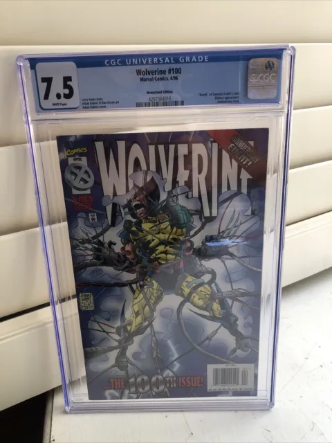 Wolverine #100 CGC Graded 7.5 Marvel 1996 Adam Kubert White Pages Newsstand Ed