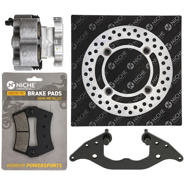 NICHE Rear Right Brake Rotor Caliper Pad Set for Polaris RZR 900 5254272 1912277