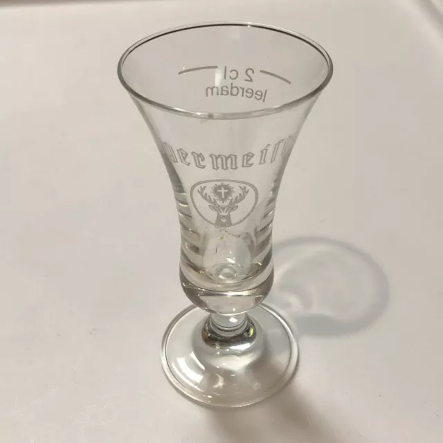 Jagermeister Clear Footed JAGER Stemmed Shot Glass Tulip Shaped 2 cl leerdam