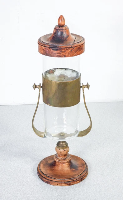 ⚜️ Strumento Scientifico Laboratorio Chimica Farmacia Epoca Legno Vetro Ottone