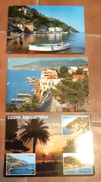 Lotto 3 Cartoline Costiera Amalfitana Sorrento - Vintage Non Viaggiate Postcards