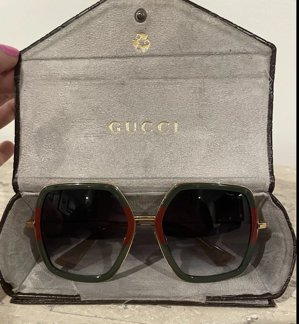 GUCCI Oversized Sunglasses - Red/Green/Black Case Inc
