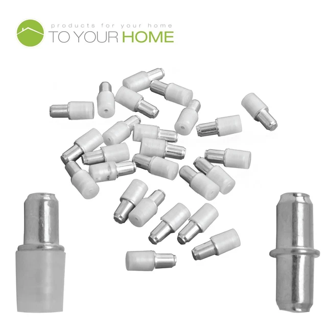 Shelf Support Plug In GLASS SHELF SUPPORTS Plug in Steel Pegs Pins 5mm Hole Kitchen Cabinet ...