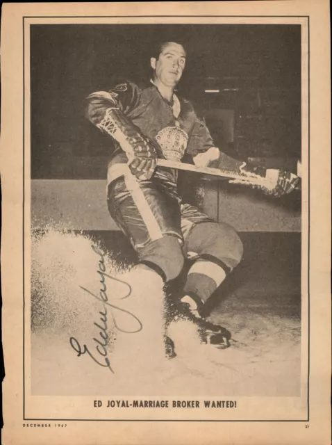 Eddie Joyal Signed 8x11 Magazine Page Photo Red Wings Maple Leafs Kings Flyers Eddie Joyal Signed 8x11 Magazine Page Photo Red Wings Maple Leafs Kings Flyers