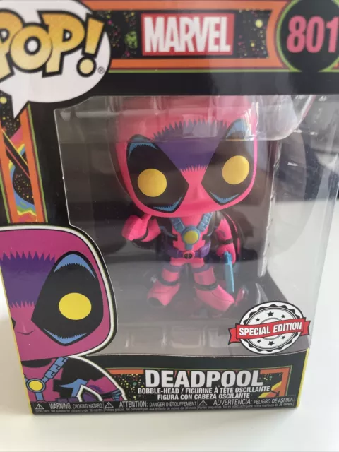 Funko Pop 801 Marvel Deadpool Blacklight Special Edition Vinyl Figur Neu OVP!