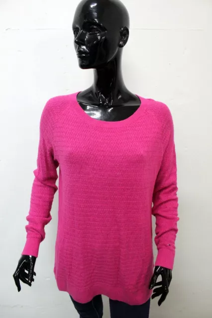 Maglione Tommy Hilfiger Donna Taglia M Pullover Fucsia Maglioncino Maglia Cotone