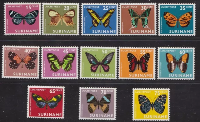 1972 SURINAME - Yvert PA 40/52 set di 13 values  MNH/**