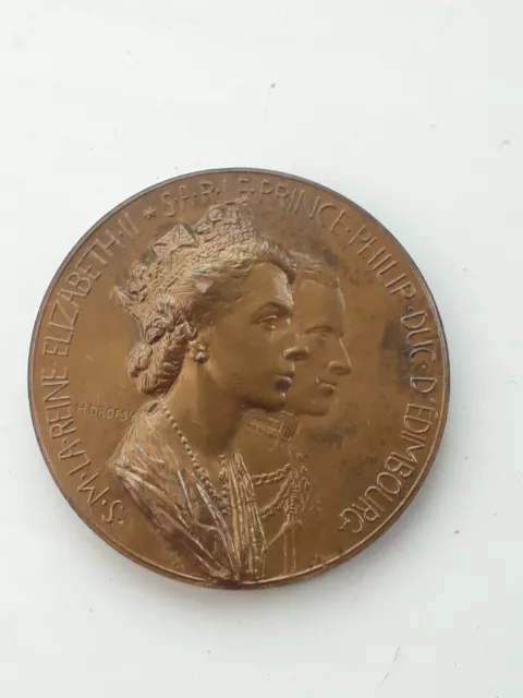 Bronze Metal,queen Elizabeth Visit to Paris 1957