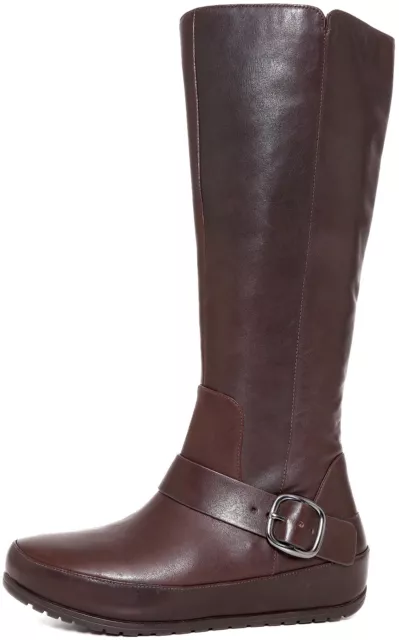 FitFlop 'Duéboot Buckle' Tall Brown Leather Boots 5108* Size 41 EU