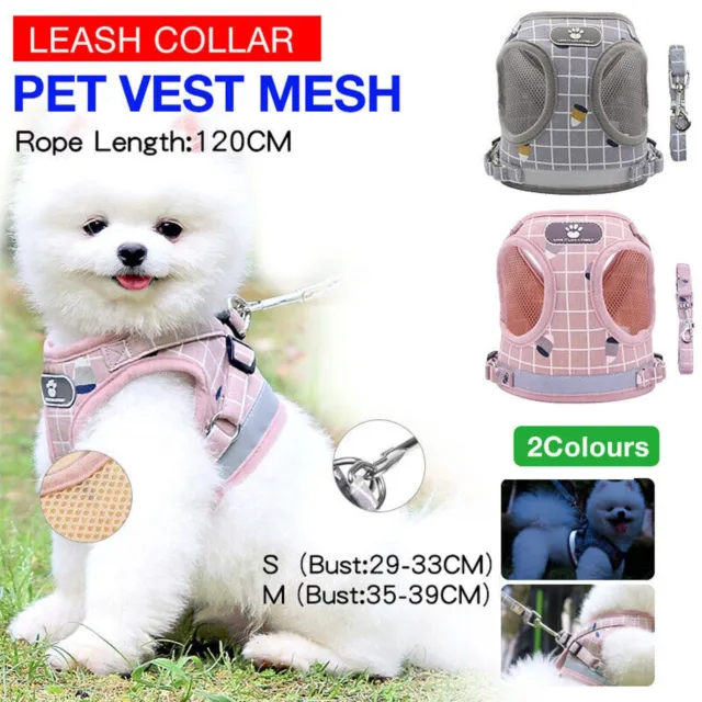 Kitten Dog Cat Harness and Leash for Walking Adjustable Soft Pet Vest Collar