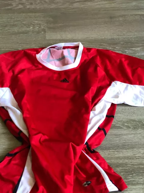 Adidas Trikot XL Rot Spidermuster Kurzarm