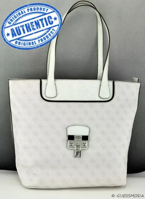 LIVRAISON GRATUITE sac à main USA GUESS Hewitt fourre-tout blanc multi femmes chic élégant 2