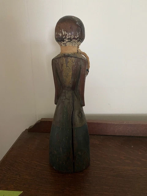 Antique 1863 Newel Post Carved Woman