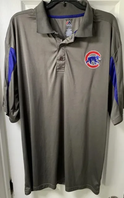 MLB Chicago Cubs Majestic XLT  Short Sleeve Collar Cubs Logo